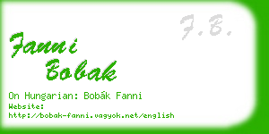 fanni bobak business card